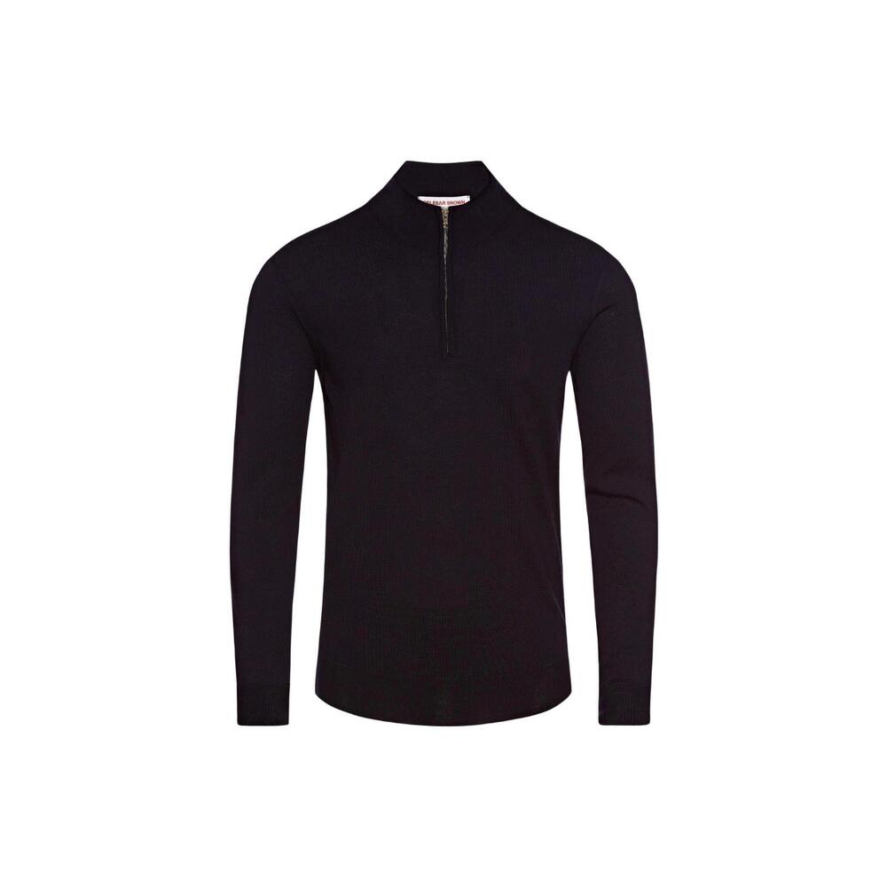 NEW ORLEBAR BROWN men's neilson half zip sweater in navy